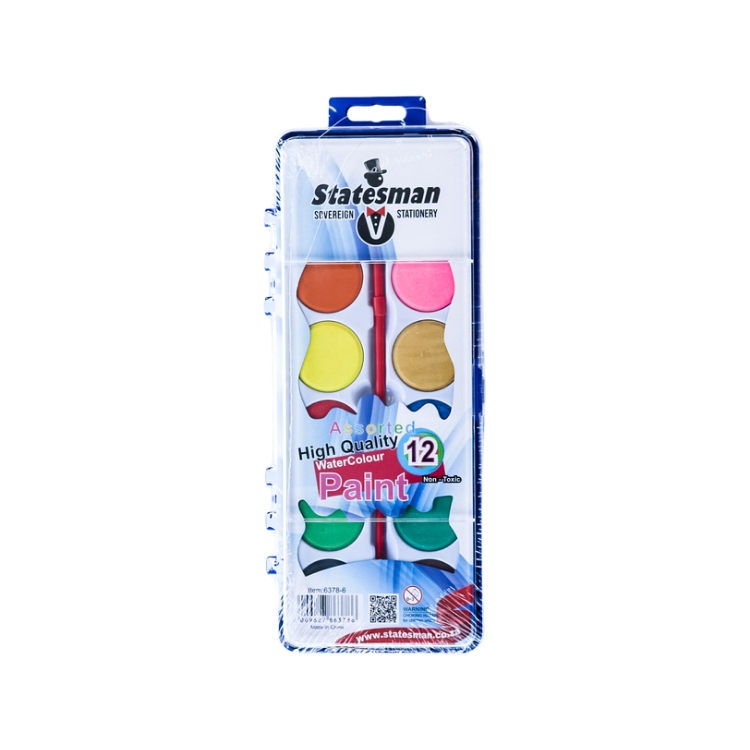 Statesman Watercolour Paints Cake Set 12's