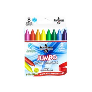 Statesman Jumbo Wax Crayons 8's - Ideal For Small Kids