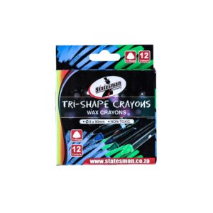 Statesman Tri-Shape Wax Crayons 12's - Ideal For Kids