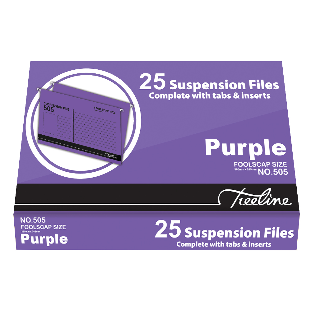 Treeline Fool Scrap Suspension Files Purple Pack Of 25