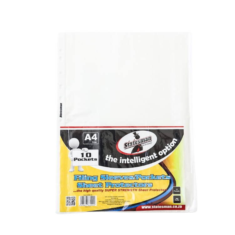 A4 Filing Sleeves/Pockets 10 Pack