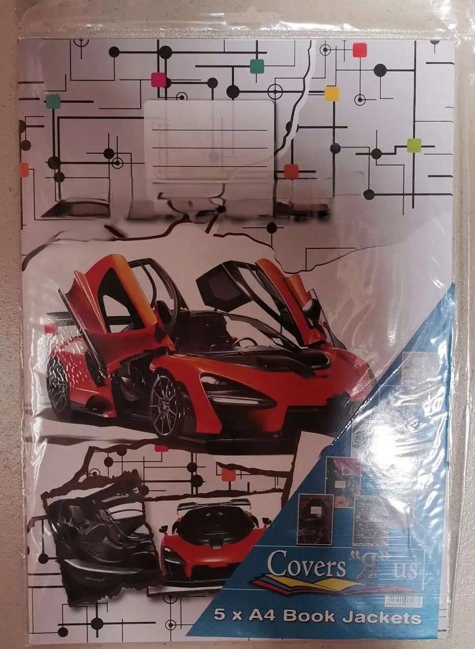 A4 Sports Car Mc Pre-Cut Books Covers 5 Pack