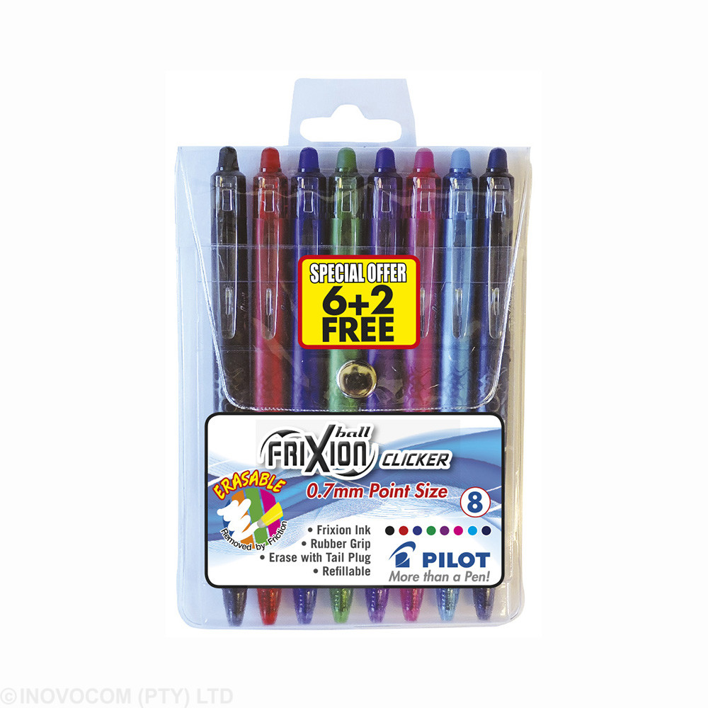 Pilot BL-RT-FR7 Frixion Clicker Wallet 8 Assorted